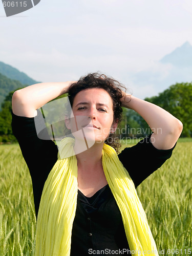 Image of Woman in barley field