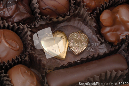 Image of Chocolate and Gold Hearts