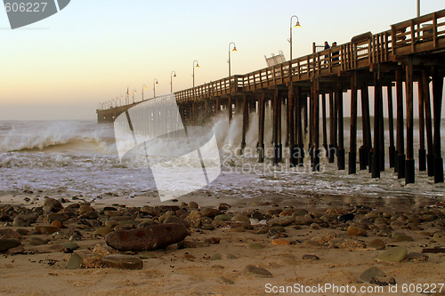 Image of Ocean Wave Storm Pier