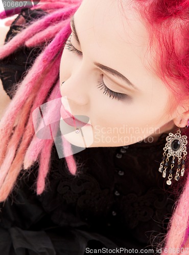 Image of pink hair girl