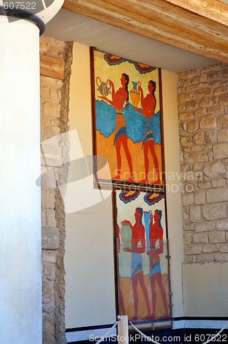 Image of Ancient ruins and frescos at the Knossos Palace in Crete