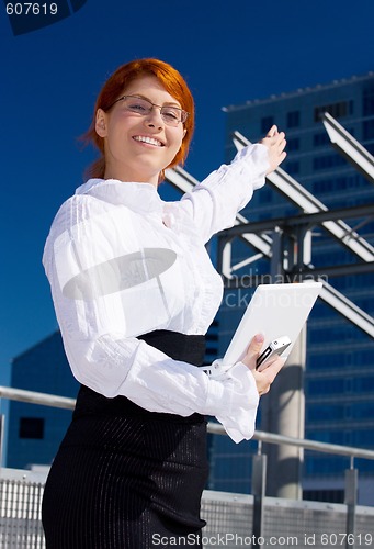 Image of happy businesswoman