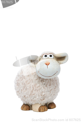 Image of Sheep coin bank isolated over white
