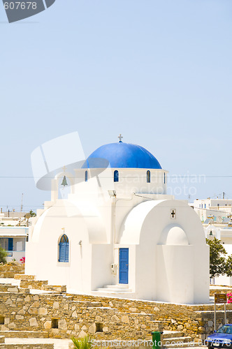 Image of orthodox greek island church anti paros cyclades