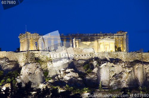 Image of parthenon acropolis reconstruction athens greece