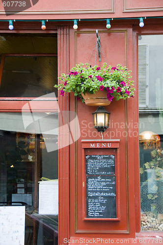 Image of outdoor restaurant menu paris france