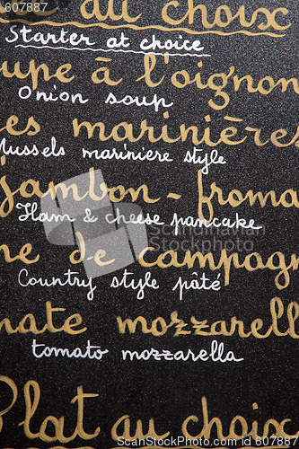 Image of Restaurant menu 