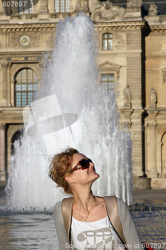 Image of young pretty caucasian lady having fun