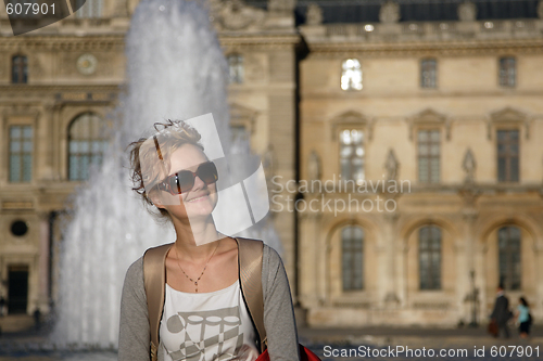 Image of young pretty caucasian lady having fun