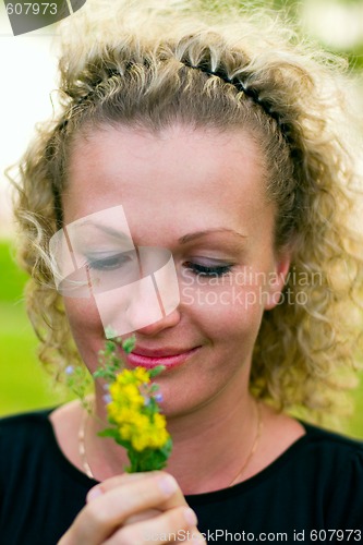 Image of woman with flowers