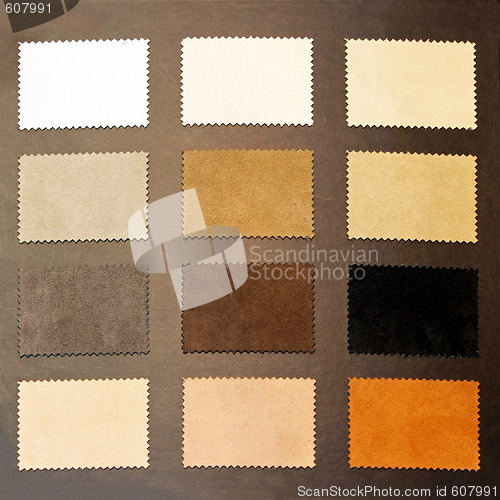 Image of Brown leather samples