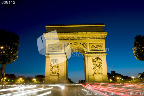 Image of arc de triomphe arch of triumph paris france 