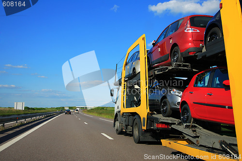 Image of Transport truck on highway