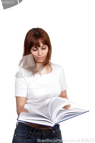 Image of Young smiling student woman