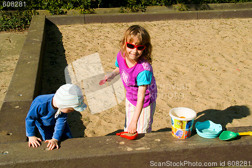 Image of Children play on the sands