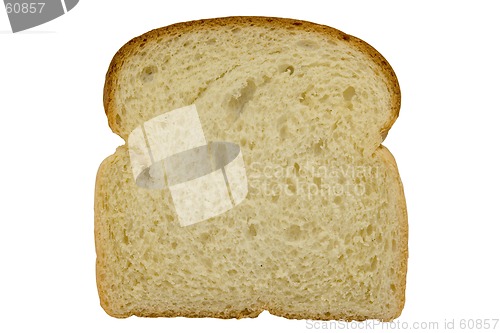 Image of Slice of bread isolated on white background with clipping path