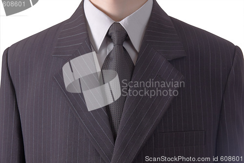 Image of Business man in black striped suit