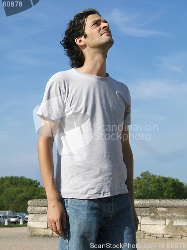 Image of Man looking up