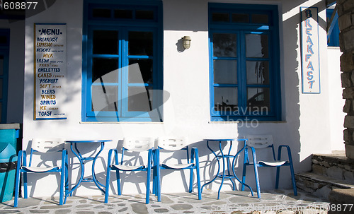 Image of greek island cafe coffe shop cyclades architecture