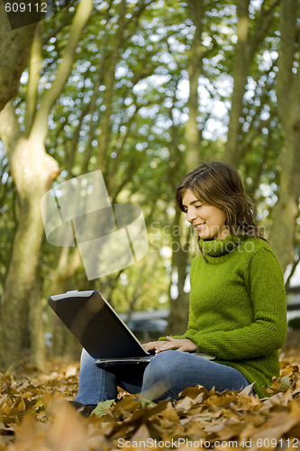 Image of Working with a laptop