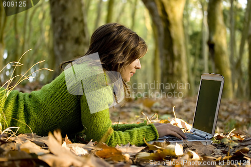 Image of Working with a laptop