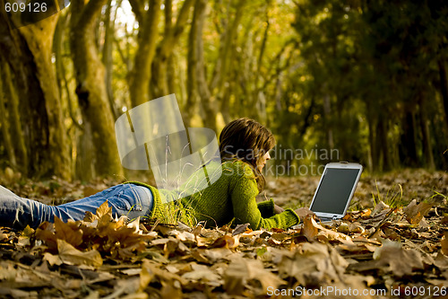 Image of Working with a laptop