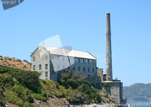 Image of Ruins Of Alcatraz Smoke Stack And Power House