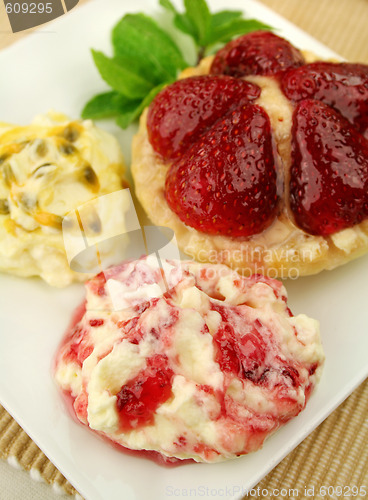 Image of Cranberry Cream And Strawberry Tart