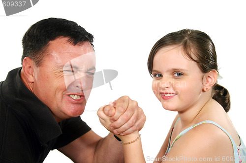 Image of Father And Daughter Arm Wrestle 1