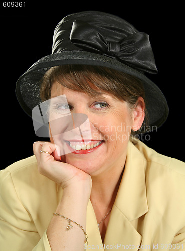 Image of Smiling Woman In Hat