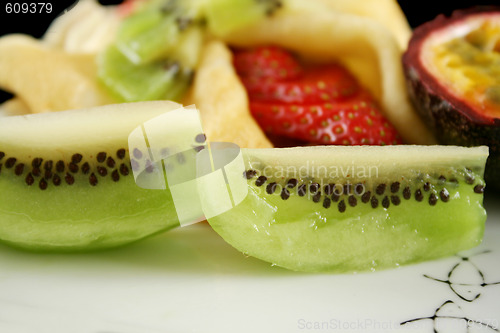 Image of Kiwi Fruit With Strawberry Pancake