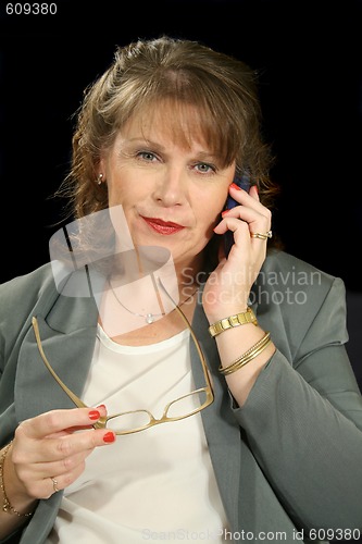 Image of Businesswoman With PDA/Cell Phone