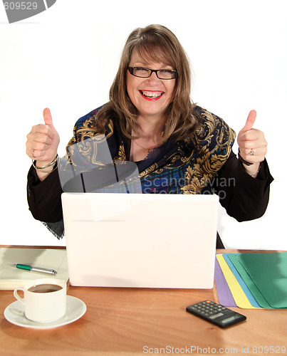 Image of Thumbs Up Businesswoman