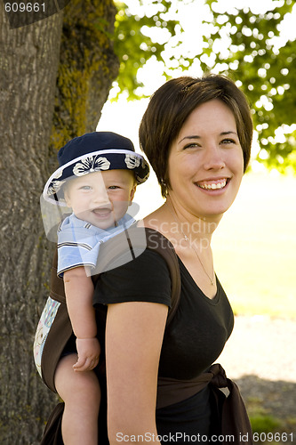 Image of Baby Boy in Backpack