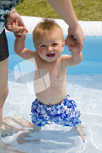 Image of Baby Boy in Pool