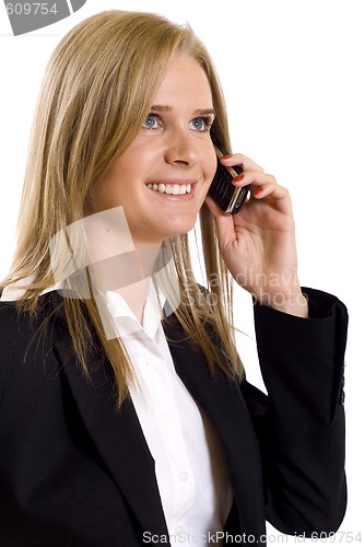 Image of attractive businesswoman on the phone