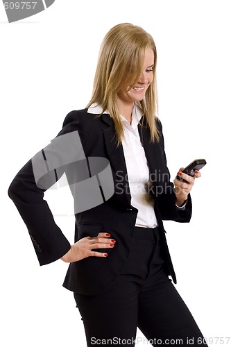 Image of attractive businesswoman on the phone