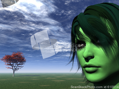 Image of green face