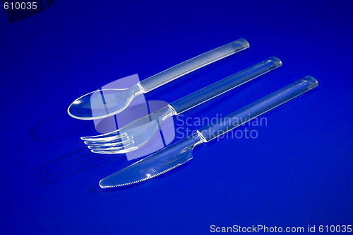 Image of Plastic cover set on blue background
