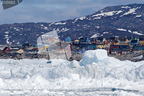 Image of Ilulissat, Greenland, seen from the sea