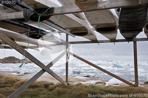 Image of Kayaks by the sea