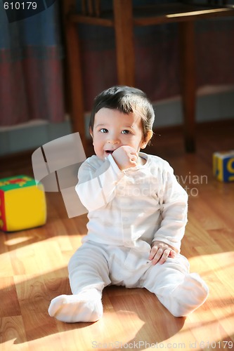 Image of waiting the first teeth, soft focus