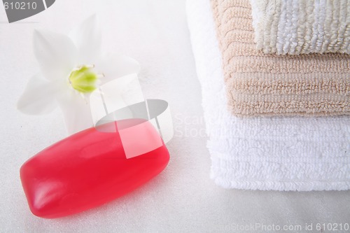 Image of still-life with red soap