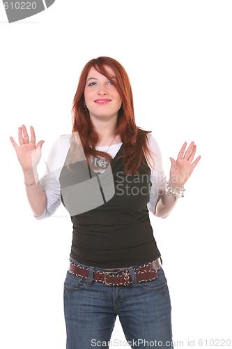 Image of dancing girl on white background