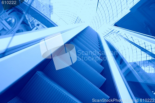 Image of Blue escalator