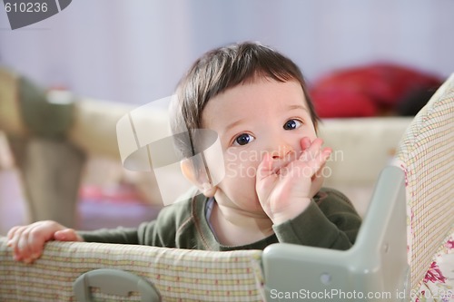 Image of waiting the first teeth, soft focus