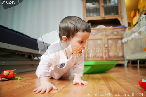 Image of adorable infant, soft focus