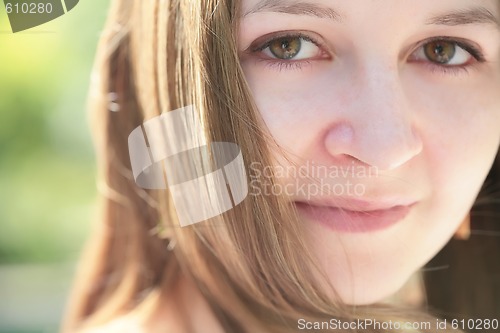 Image of romantic green-eyed girl