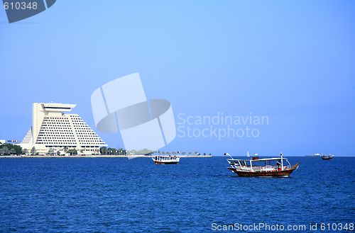 Image of Dhows in Doha Bay, Qatar