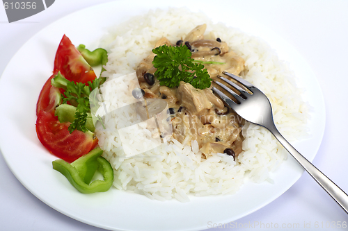 Image of Turkey and mushrooms in cream sauce